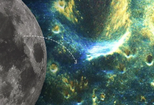 Chandrayaan-2轨道飞行器拍摄撞击坑在月球上的彩色图像