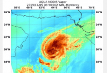 NASA观察热带气旋玛哈的水蒸气浓度