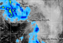 NASA测量了两个美属萨摩亚热带气旋的降雨量