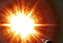 艺术家的超新星爆炸概念即将消灭一颗类似土星的行星
