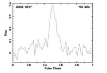 从伽马射线毫秒脉冲星PSR J2039−5617检测到的无线电脉冲
