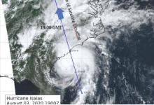 Cloudsat从热带风暴Isaias中夺取了一部分