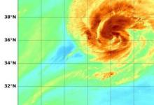 水蒸气图像揭示了保莱特飓风最强的一面
