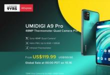 UMIDIGI推出带有体温传感器的A9 Pro预算智能手机 价格为119.99美元