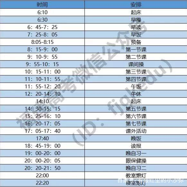 作息时间表