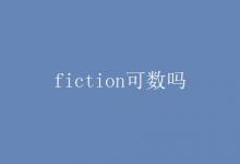 教育资讯：fiction可数吗