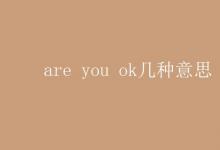 教育资讯：are you ok几种意思