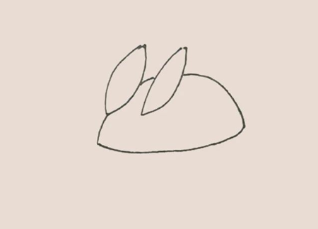 雪兔卡通简笔画1