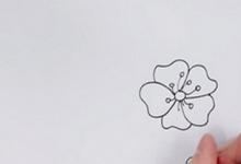 樱花如何用颜色画出简单的笔画？