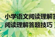 小学语文阅读理解答题技巧陈老师（小学语文阅读理解答题技巧）