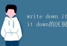 教育资讯：write down it和write it down的区别