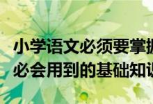 小学语文必须要掌握的知识点（小学语文开学必会用到的基础知识有哪些？）