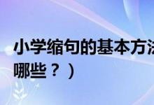 小学缩句的基本方法（小学缩句的基本方法有哪些？）