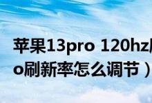 苹果13pro 120hz刷新率测试（iPhone13pro刷新率怎么调节）