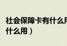 社会保障卡有什么用途农村的（社会保障卡有什么用）