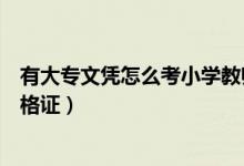 有大专文凭怎么考小学教师资格证（大专怎么考小学教师资格证）