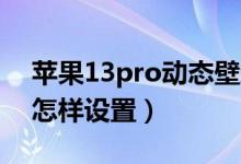 苹果13pro动态壁纸原版（苹果13动态壁纸怎样设置）