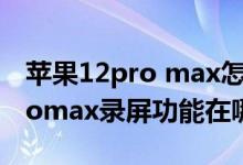 苹果12pro max怎么录屏录声音（苹果13promax录屏功能在哪里）