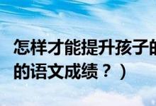 怎样才能提升孩子的语文成绩（如何提升孩子的语文成绩？）
