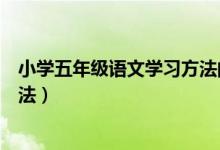 小学五年级语文学习方法的重要（小学五年级语文的学习方法）