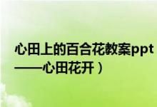 心田上的百合花教案ppt（《心田上的百合花开》教案课件——心田花开）