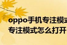 oppo手机专注模式怎么点设置（oppo手机专注模式怎么打开）