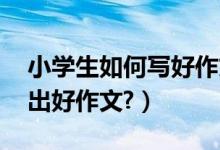 小学生如何写好作文 四年级（小学生怎样写出好作文?）
