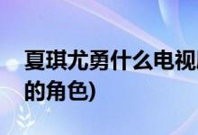 夏琪尤勇什么电视剧(夏琪尤勇是哪部电视剧的角色)