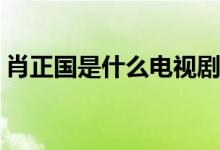 肖正国是什么电视剧(肖正国出自什么电视剧)