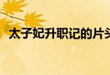 太子妃升职记的片头曲(片头曲是由谁唱的)
