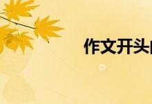作文开头的方法与技巧
