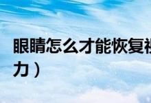 眼睛怎么才能恢复视力（眼睛怎么才能恢复视力）