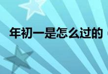 年初一是怎么过的（年初一怎样过有意义）