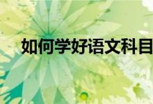 如何学好语文科目(怎么学好语文科目)