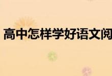 高中怎样学好语文阅读（高中怎样学好语文）