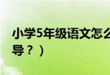 小学5年级语文怎么辅导（五年级语文怎么辅导？）