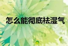 怎么能彻底祛湿气（怎么可以快速去湿气）