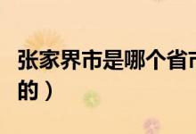 张家界市是哪个省市（张家界是那个省那个市的）