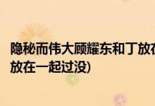 隐秘而伟大顾耀东和丁放在一起过吗(隐秘而伟大顾耀东和丁放在一起过没)