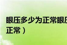 眼压多少为正常眼压高中药治疗（眼压多少为正常）