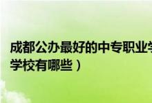 成都公办最好的中专职业学校（2022年成都排名前十的中专学校有哪些）