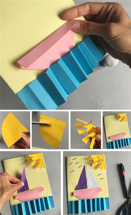 儿童节帆船贴画手工制作2