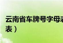 云南省车牌号字母表示（云南省车牌号字母代表）