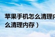 苹果手机怎么清理内存不删软件（苹果手机怎么清理内存）