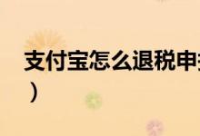 支付宝怎么退税申报2020（支付宝怎么退税）