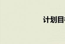 计划目标双语例句