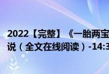 2022【完整】《一胎两宝，总裁宠妻火辣辣》唐果果薄远小说（全文在线阅读）-14:38:18