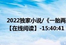 2022独家小说/《一胎两宝，总裁宠妻火辣辣》（大结局）【在线阅读】-15:40:41