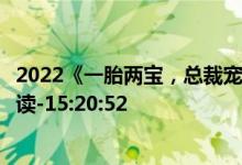 2022《一胎两宝，总裁宠妻火辣辣》唐果果薄远全文在线阅读-15:20:52