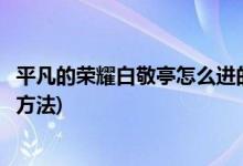 平凡的荣耀白敬亭怎么进的公司(平凡的荣耀白敬亭进公司的方法)